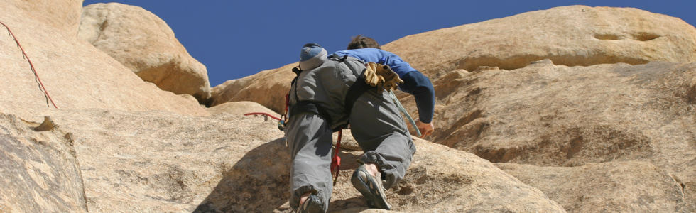 Climber on rock face